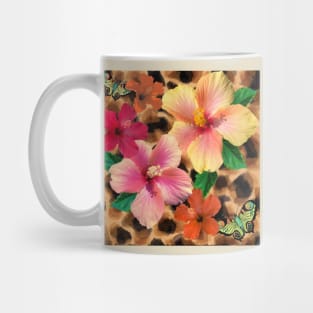 Cheetah Hibiscus Tropical Mug